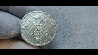 Германия Серебро. 5 марок 1908 J / Гамбург СУПЕР СТАН!!! (Q1)
