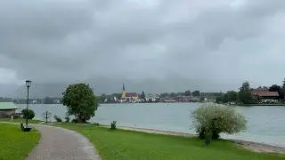 Heavy Rain Walk from Tegernsee to Rottach-Egern 🌧️ | Lakeside Journey in Bavaria 🇩🇪 4K HDR