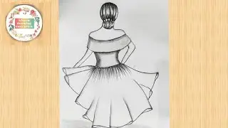 how to draw a girl with beautiful lehenga step by step/drawing for beginners 