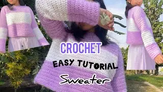 Crochet sweater  🧶| Sweater tutorial |easy to make #crochet #crochetsweater #tutorials #youtube 