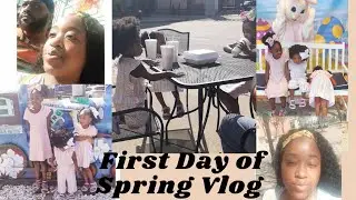 VLOG: First day of Spring 2021 | Pictures with the Bunny Rabbit (Ryleigh was afraid of the bunny 🥴)