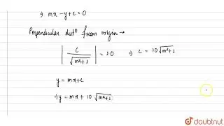 The differential equation of all straight lines which are at a fixed distance of 10 units from the