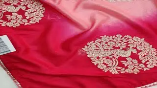 Pure Russian Crepe best fabric //Zari weaving stone work saree #new #trendydesigns
