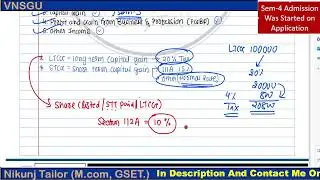 SY BCOM SEM-3 | CAPITAL GAIN REVISION PART-1 | VNSGU #nikunjtailor