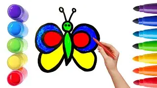 Cute butterfly Drawing, Painting & Coloring For Kids and Toddlers_ Child Art