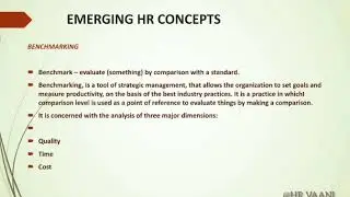 BENCHMARKING | EMERGING HR CONCEPTS | PART 1