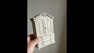 12th scale how to age and antique paint a Miniature Swedish Cabinet by  Alison Davies Miniatures