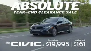 ABSOLUTE YEAR END CLEARANCE SALE - 2020 CIVIC LX