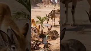 The camel saves the date palm tree from drying up by seeing water 😭 #ai #tree #plants #water