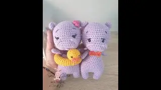 Hipopotam crosetat ( tutorial video pas cu pas) - Crochet amigurumi Hippo🦛