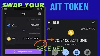How to swap your AIT token to Bnb | AIT token listed on Binance | very your address now