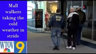 Mall walkers taking the cold weather in stride