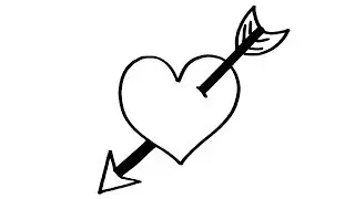 How to Draw a Heart with an Arrow - Easy 1 Minute Drawing!