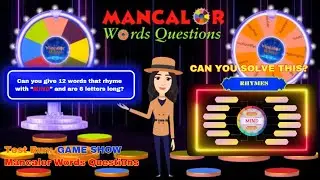 Test Run: Mancalor Words Questions using Wincalor Wheel | Entertainment GameShow | Wordplay | Rhymes