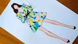 رسم ازياء النجمة التركية هاندا ارتشيل خطوة بخطوة 2 | dessin de mode