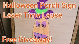 #Flybytimecnc #Halloween #Giveaways Halloween Porch Sign Laser Time Lapse
