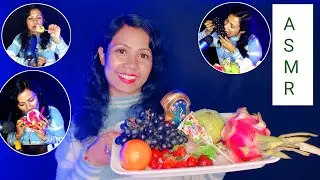 Asmr| asmr eating real fruits & candys 🍭 mouth sounds| relaxing sounds 😴