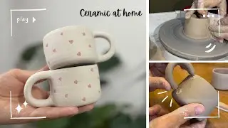 Seramik kupa yapımı, How to make ceramic mug/ Kalpli çift kupası / Couple mug