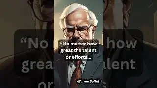 Warren Buffett Quotes - &ldquo;No matter how great the talent or efforts...