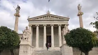 Sightseeing in Athens, Greece - National Library of Greece, University of Athens, Academy of Athens