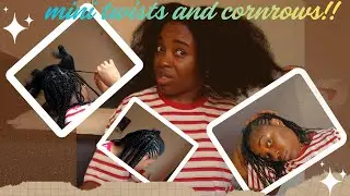 Mini TWISTS and CORNROWS for WINTER!!! #haircare #hairstyle #naturalhair