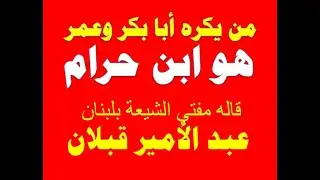 عبد الأمير قبلان يقول كل من يكره أبا بكر وعمر يكون ابن حرام ومشايخ الشيعة يصابون بالجنون