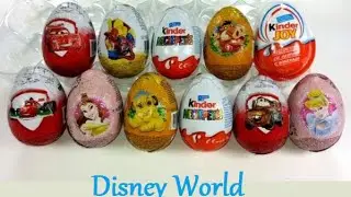 Disney World 11 Surprise Chocolate Eggs Unbox Zaini Eggs Cars 2 Kinder Joy Surprise Eggs