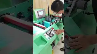 Nepal customer inspection for horizontal type ultrasonic woven garment label slitting machine
