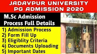 JADAVPUR UNIVERSITY PG ADMISSION 2020💥|jadavpur university|pg admission 2020|ju admission 2020|ju