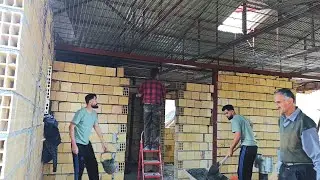 Rural Life Documentary: Building the Wall of Mehrab's House in Sunny Weather