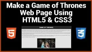 Make a Game of Thrones Web Page Using HTML5 / CSS3