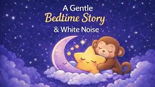 Louie the Monkey Bedtime Story 🌙 | Calm Sleep Story for Kids | Gentle White Noise