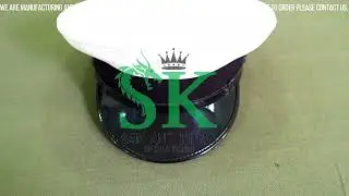 Peaked Cap in White Color, Peak Cap, White Officer Peaked Cap, British Royal Navy Peaked Cap