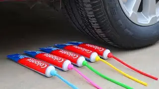 Crushing Crunchy & Soft Things by Car! EXPERIMENT: Car vs Colgate Toothpaste Balloons