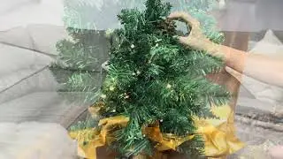 2FT Mini Christmas Tree, Small Christmas Tree Prelit with Lights, Light Up Tabletop Christmas #ad