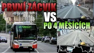 Řízení autobusu – Jak vypadá pokrok za 4 měsíce (srovnávací video) 🚌 Cab view bus Brno