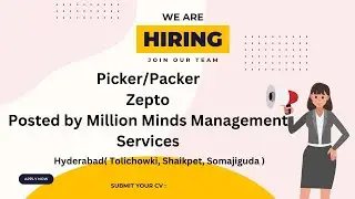 Picker/Packer || Zepto || Posted by Million Minds Management Services