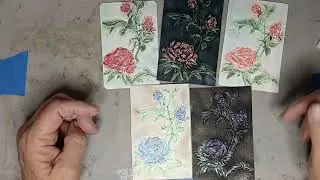 Finished watercolors, thrift store finds, and a quick glue stick review