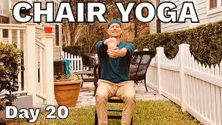 (Day 20) Chair Yoga for Beginners (10 Min Easy Stretch) 30 Days of Yoga