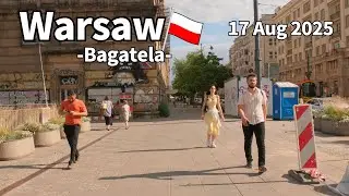 Summer Walk Warsaw Bagatela Poland - 17 August 2025 | Walking Tour