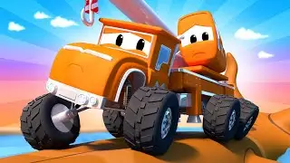 Kota Monster 🚓 🚒 Air Terjun  -  Monster Truk Kartun untuk anak-anak