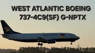 West Atlantic Boeing 737-4C9(SF) G-NPTX arriving in Edinburgh Airport from Belfast #aviation