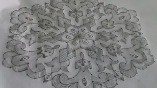 simple&easy flower rangoli designs with21×11 dots||daily kolams||festivals chukkala muggulu||rangoli