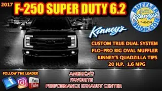2017 F-250 Superduty True Dual FloPro Big Oval with Kinney's Quadzilla Custom Tips.