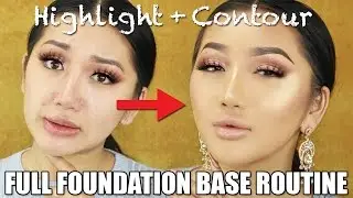 FLAWLESS FULL COVERAGE FOUNDATION ROUTINE FOR OILY SKIN || BAKING, HIGHLIGHT, CONTOUR