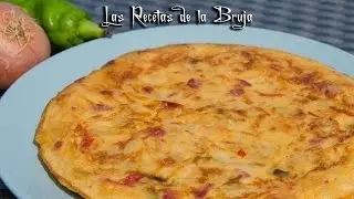 Tortilla de verduras con chorizo al estilo de la Bruja - Recetas de cocina fáciles y sabrosas