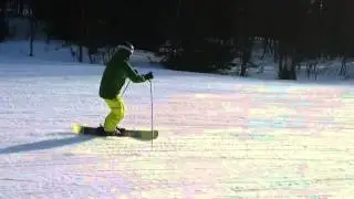snowboard ombyggd till en monoski