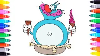 OGGY AND THE COCKROACHES Coloring Pages / How to Color OGGY