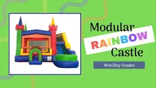 Rainbow Castle Modular Water Slide Bounce House Inflatable | Modular Bounce House Water Slide Combo