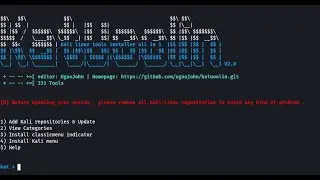 how to use and install all kali tools at a go with katuoolin